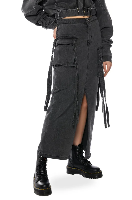 WHITNEY CARGO DENIM MAXI SKIRT