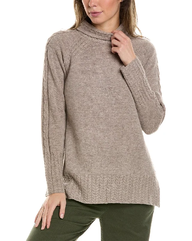 Alashan Cashmere Turtleneck Cable Detail Wool Pullover