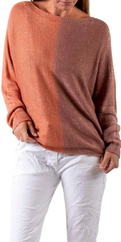 Argento Dual Toned Sweater In Rust/brown