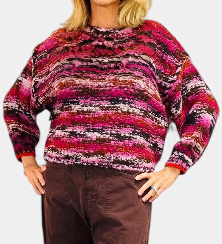 Highland Pullover Sweater In Berry