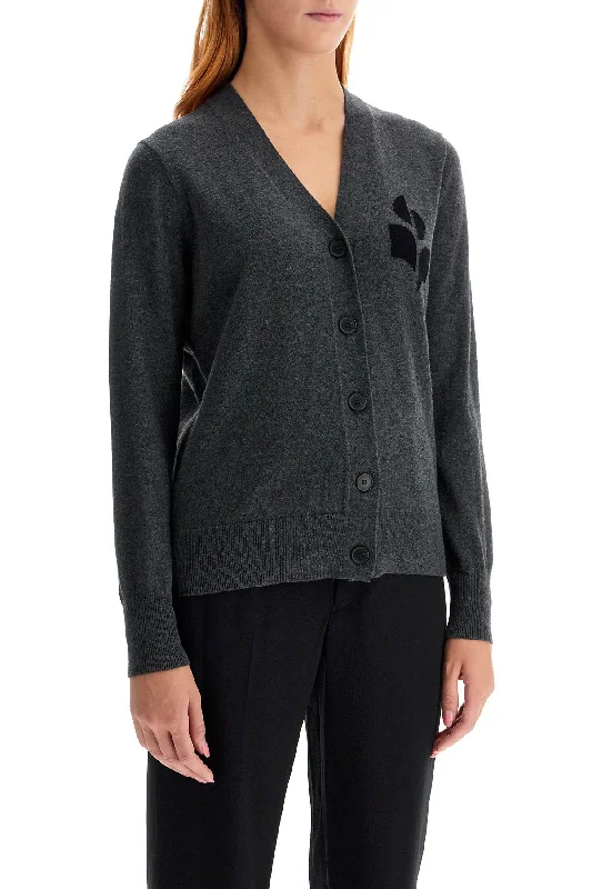 Isabel Marant Etoile Karin Cardigan With Logo Intarsia