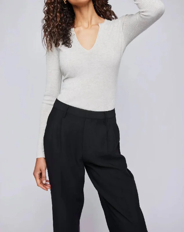 Olympia V-Neck Sweater In Heather Birch